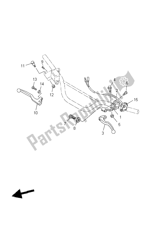 All parts for the Handle Switch & Lever (lw) of the Yamaha TT R 125 SW LW 2004