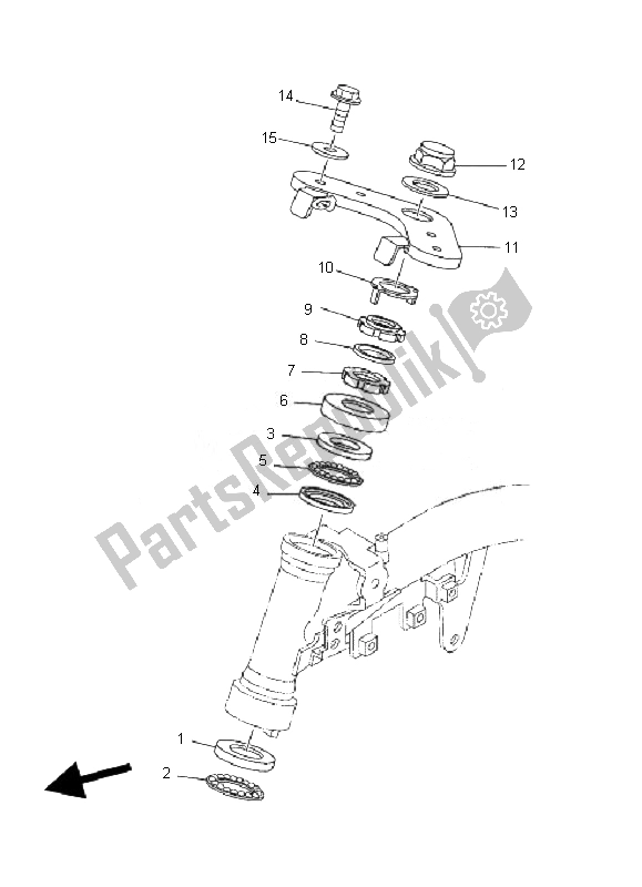 Todas las partes para Direccion de Yamaha TT R 50E 2007