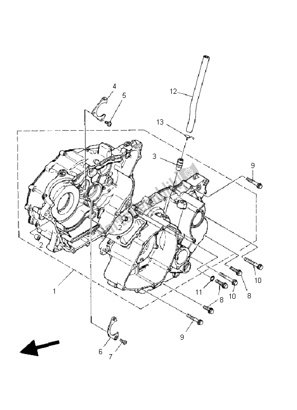 All parts for the Crankcase of the Yamaha YFM 350 Warrior 2004