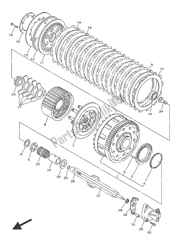 Tutte le parti per il Frizione del Yamaha VMX 17 1700 2016