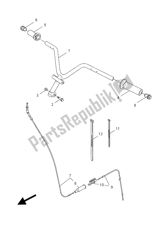 All parts for the Steering Handle & Cable of the Yamaha NS 50 Aerox 2014