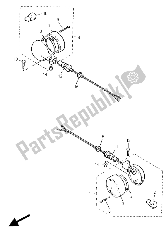 All parts for the Flasher Light of the Yamaha SR 500 1995