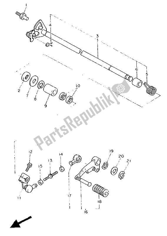 Toutes les pièces pour le Arbre De Changement du Yamaha FZ 750 Genesis 1991