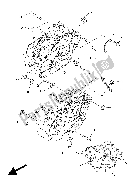 Todas as partes de Bloco Do Motor do Yamaha WR 250X 2012