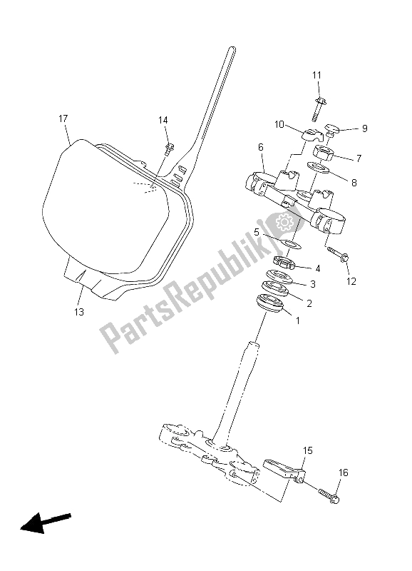 Toutes les pièces pour le Pilotage du Yamaha YZ 450F 2004