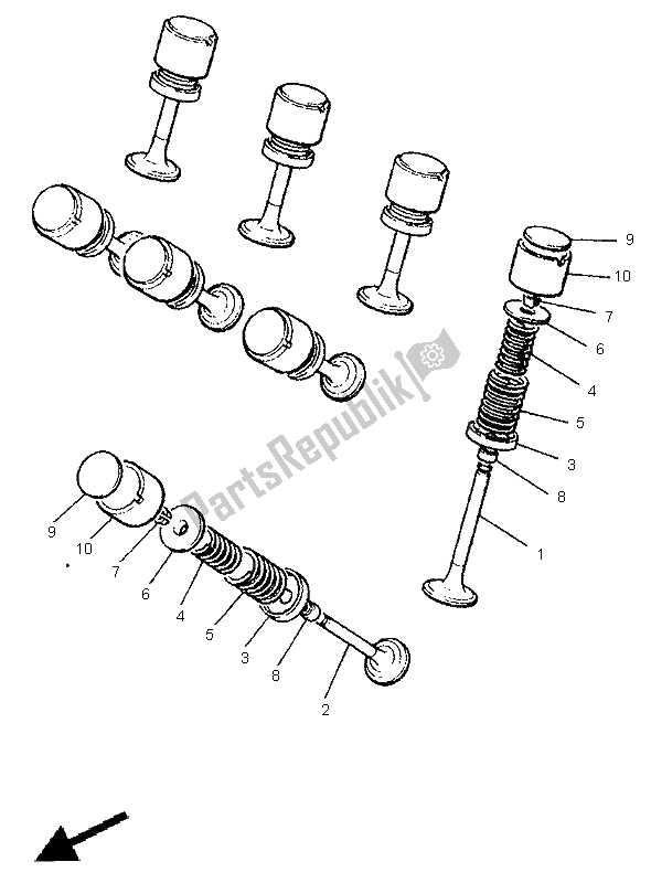 Toutes les pièces pour le Soupape du Yamaha XJ 600S Diversion 1998