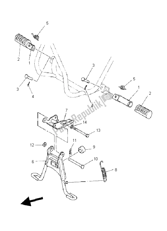 Todas las partes para Soporte Y Reposapiés de Yamaha PW 50 2011