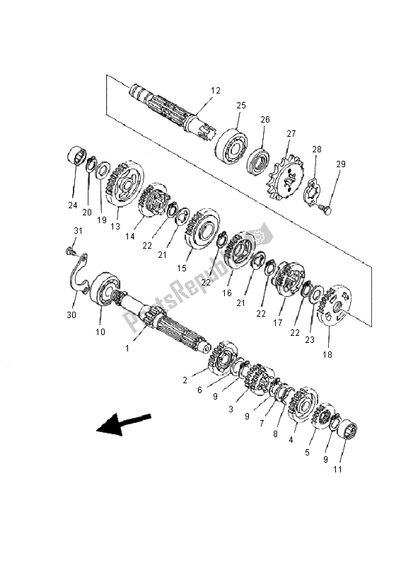 Toutes les pièces pour le Transmission du Yamaha YFS 200 Blaster 2001