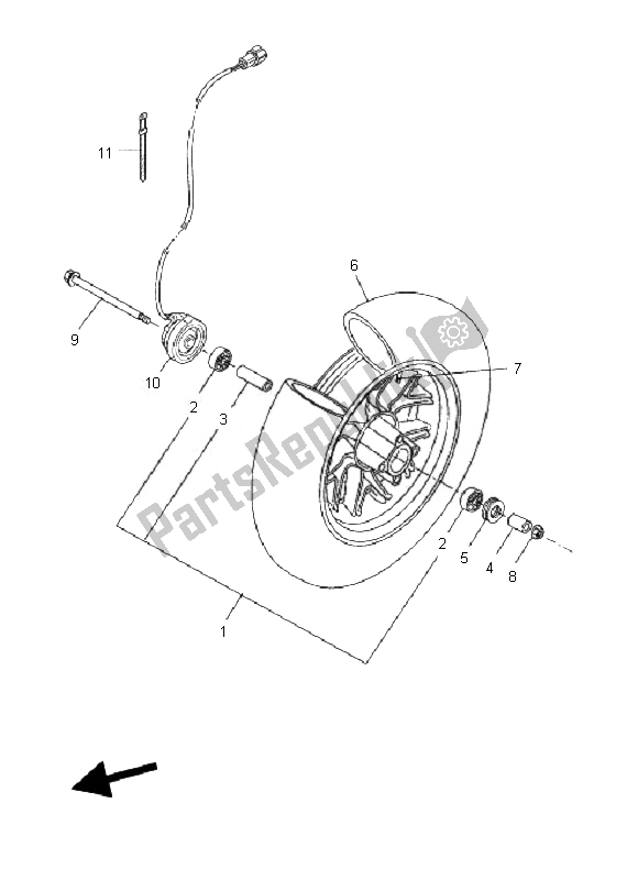 Tutte le parti per il Ruota Anteriore del Yamaha CW 50N BWS 2010