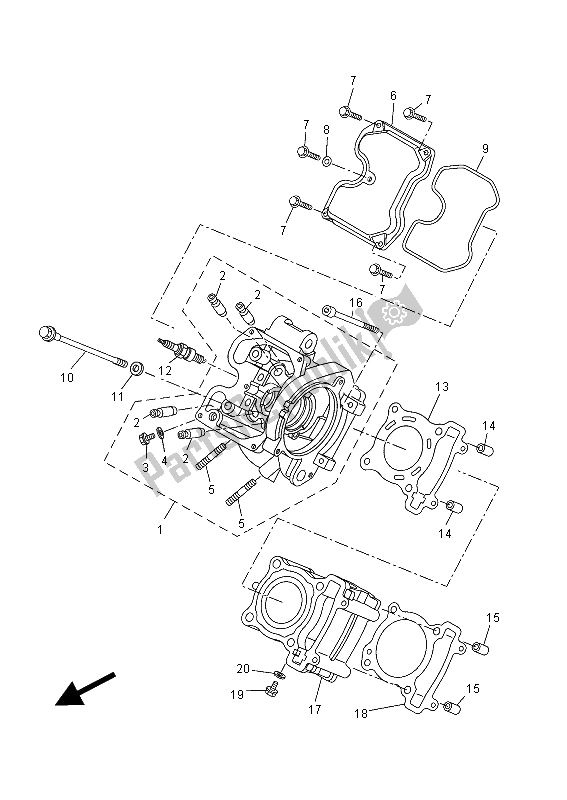 Wszystkie części do G? Owica Cylindra Yamaha MT 125A 2015