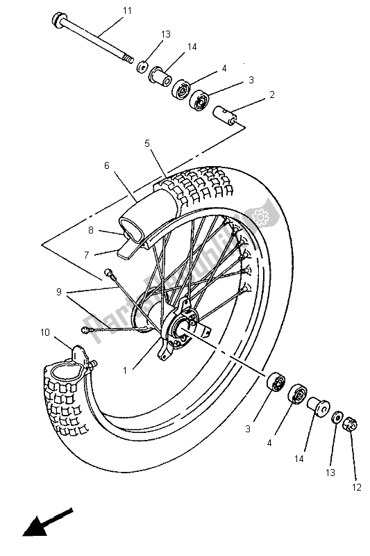 Wszystkie części do Przednie Ko? O Yamaha YZ 80 LC 1995