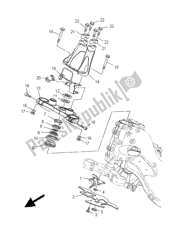 All parts for the Steering of the Yamaha XP 500A 2013