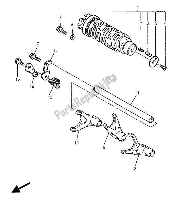 Todas as partes de Shift Cam E Garfo do Yamaha YZF 1000R Thunderace 1996