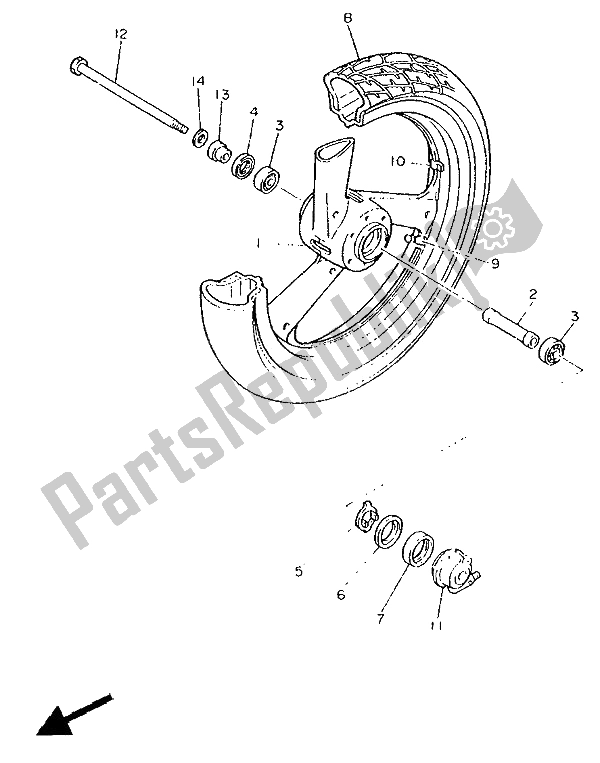 Todas las partes para Rueda Delantera de Yamaha FZ 750 Genesis 1991