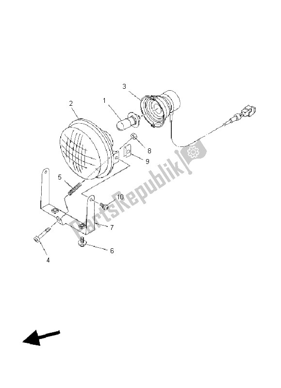 All parts for the Headlight of the Yamaha YFM 400 FP BIG Bear PRO 2004