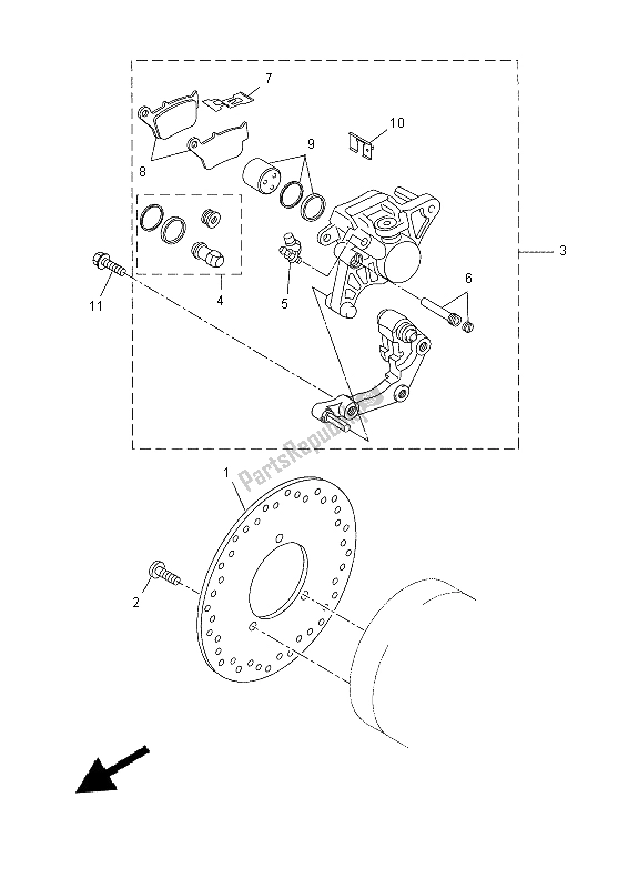 Tutte le parti per il Pinza Freno Posteriore del Yamaha YP 250R 2015