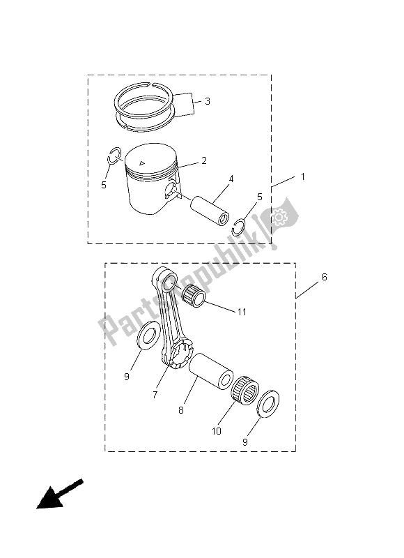 All parts for the Optional Parts 1 of the Yamaha YZ 250 2014