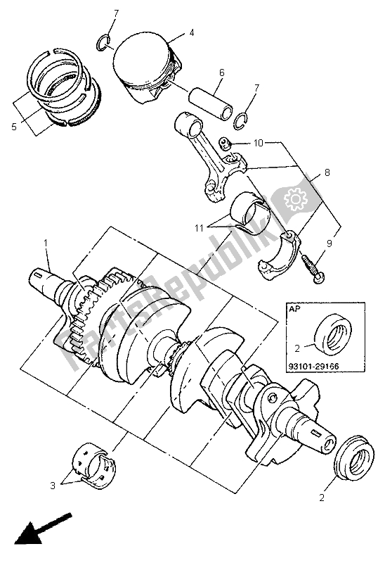 Tutte le parti per il Albero Motore E Pistone del Yamaha YZF 600R Thundercat 1998