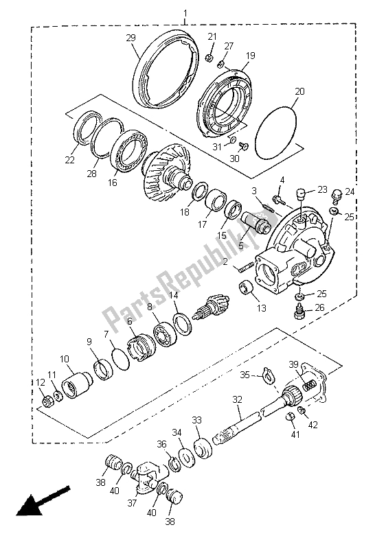 Toutes les pièces pour le Arbre De Transmission du Yamaha XVZ 1300A Royalstar 1998