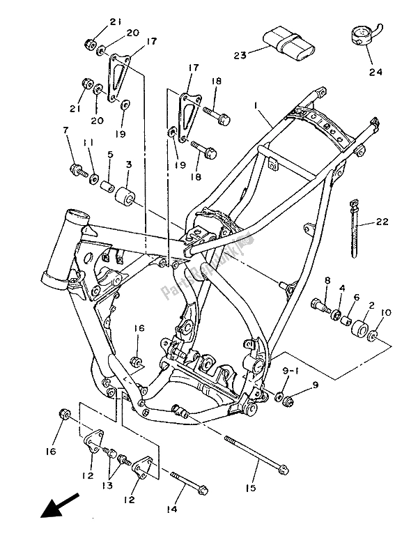 Tutte le parti per il Telaio del Yamaha YZ 125 1987