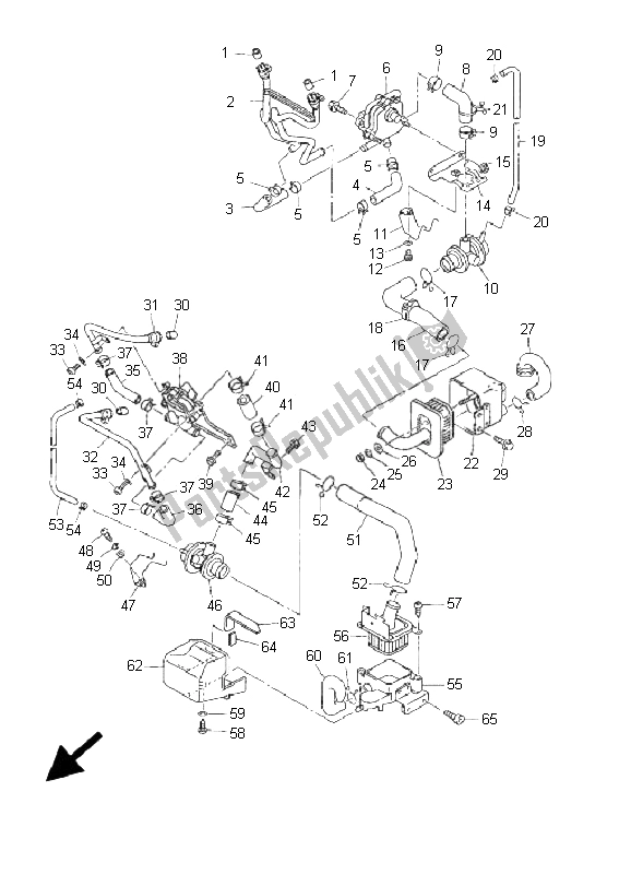 Toutes les pièces pour le Système D'induction D'air du Yamaha Xvztf Royalstar Venture 1300 2001