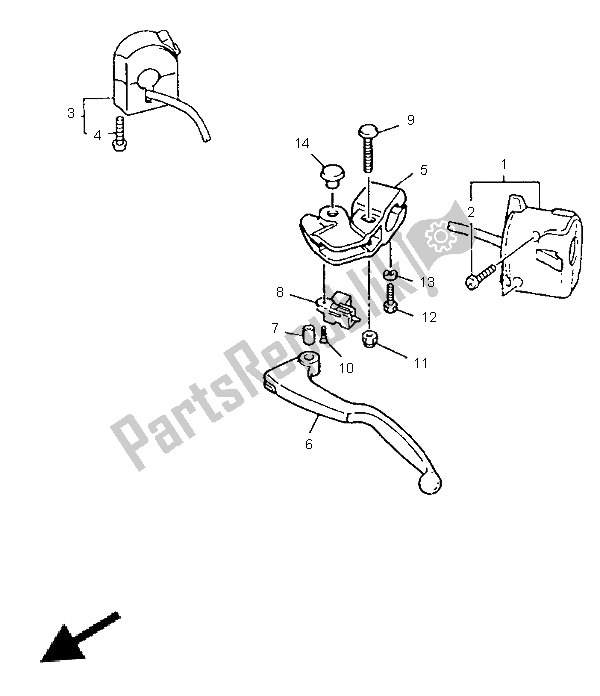 Toutes les pièces pour le Interrupteur Et Levier De Poignée du Yamaha YZF 600R Thundercat 1997