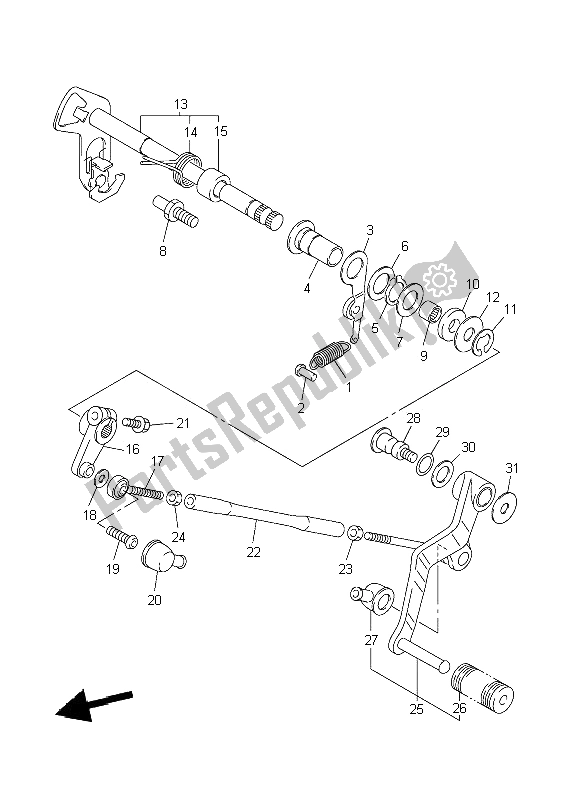 Tutte le parti per il Albero Del Cambio del Yamaha FJR 1300 2002