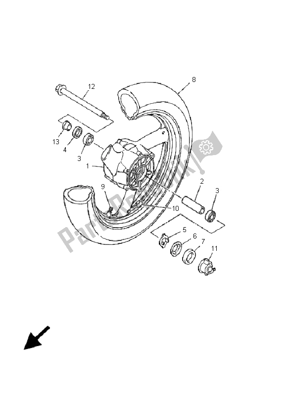 Toutes les pièces pour le Roue Avant du Yamaha XJ 600N 2001