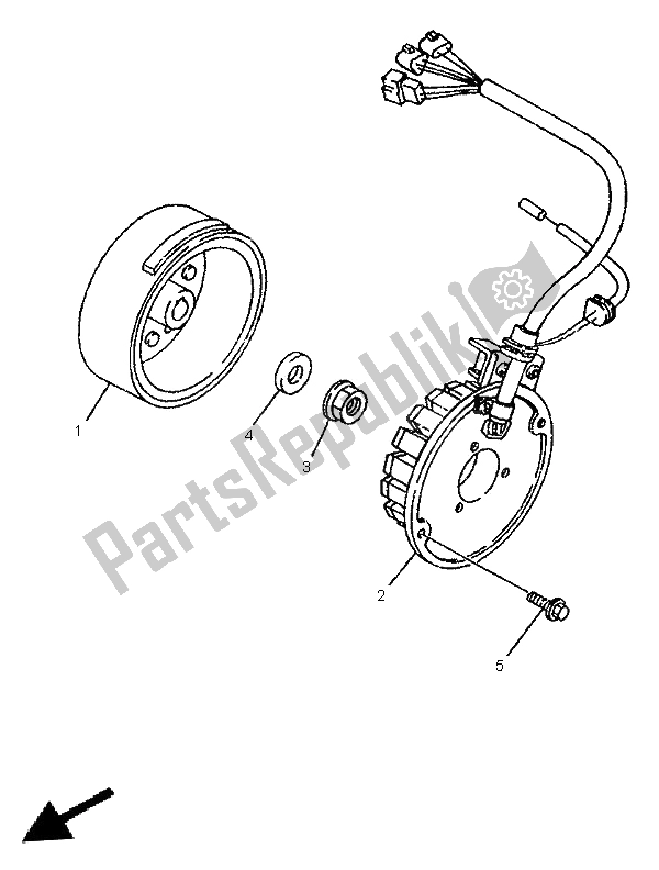 Todas as partes de Gerador do Yamaha TDR 125 1996