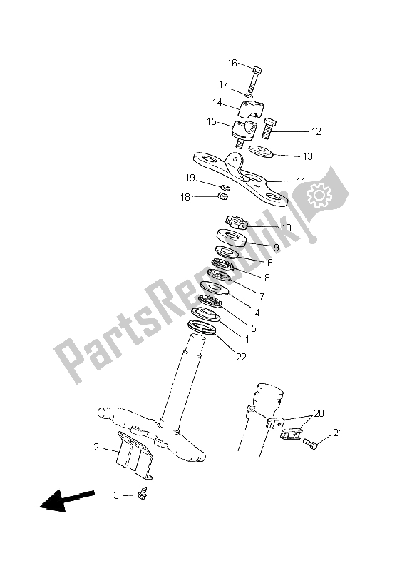 All parts for the Steering of the Yamaha PW 80 2004