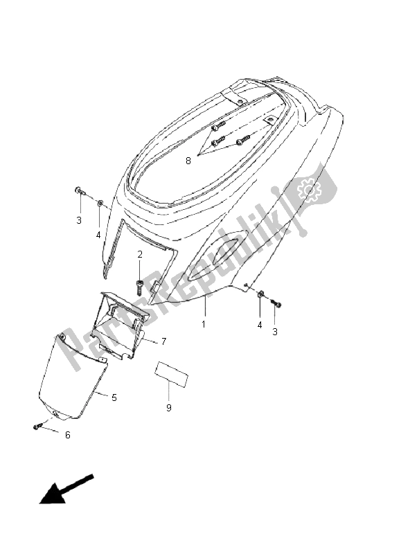 Tutte le parti per il Coperchio Laterale del Yamaha CW 50 2011