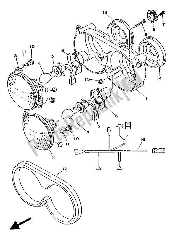 All parts for the Alternate (headlight) (for It) of the Yamaha TDM 850 1992