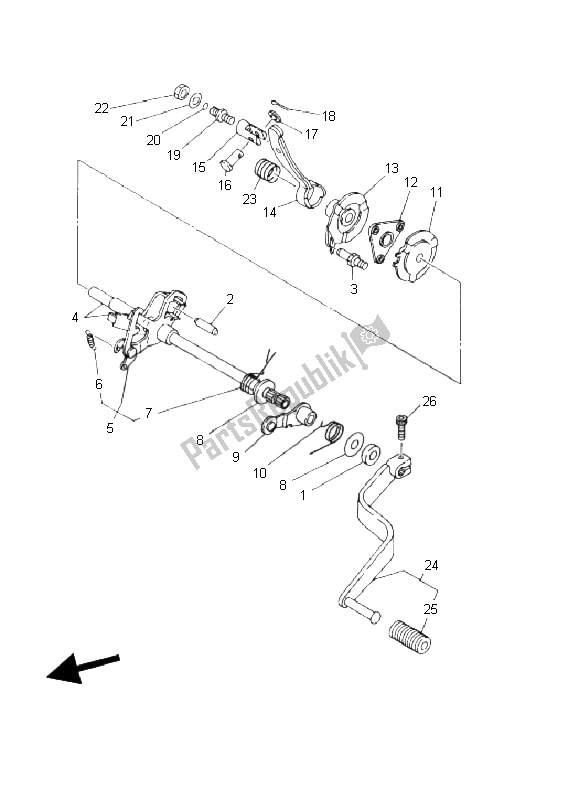 All parts for the Shift Shaft of the Yamaha YFM 250 Bear Tracker 2X4 2003