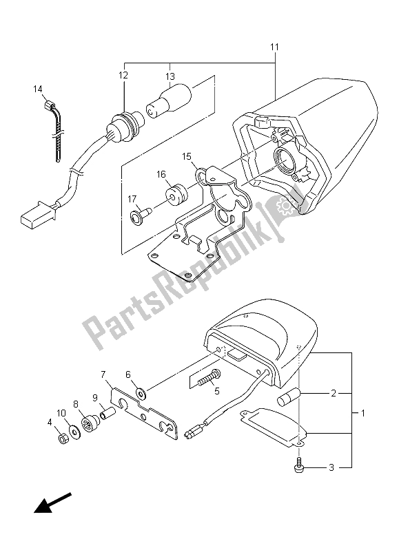 Alle onderdelen voor de Achterlicht van de Yamaha XJ6 NA 600 2015