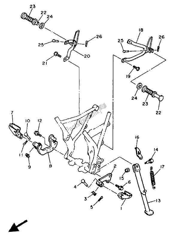 Todas las partes para Soporte Y Reposapiés de Yamaha XT 600K 1992