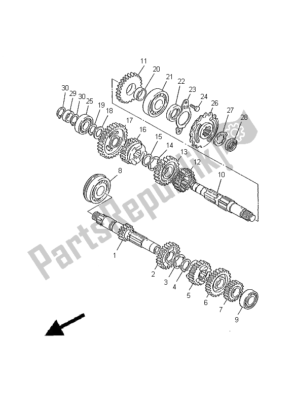 Tutte le parti per il Trasmissione del Yamaha XT 600E 2000