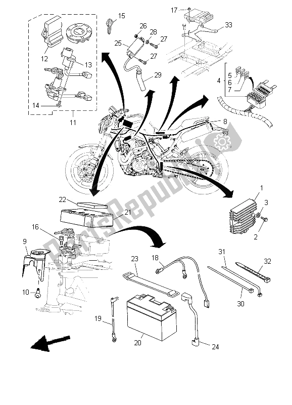 Wszystkie części do Elektryczny 1 Yamaha MT 03 660 2009