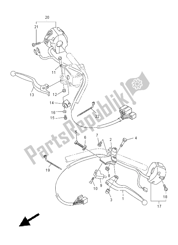 All parts for the Handle Switch & Lever of the Yamaha XVS 950 CU 2014