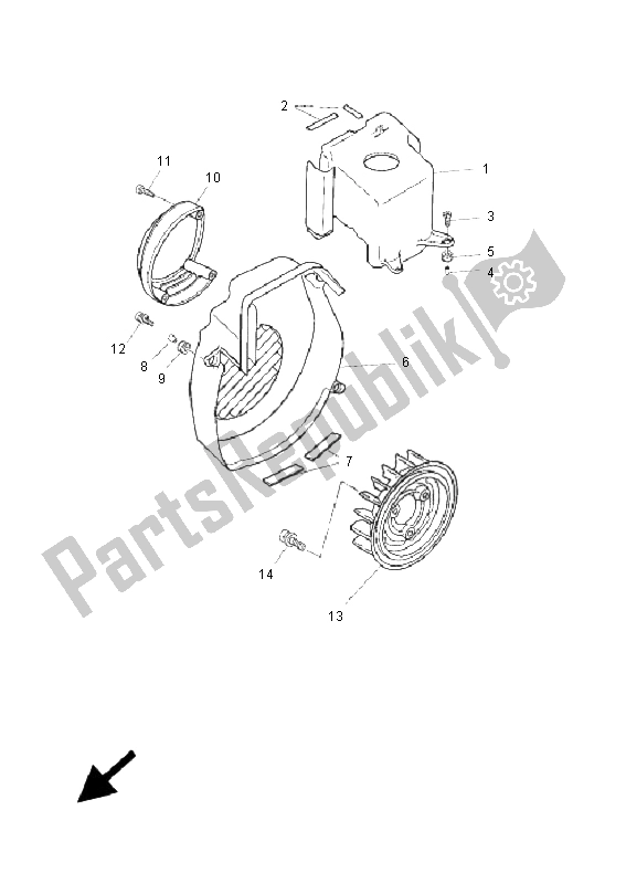 All parts for the Air Shroud & Fan of the Yamaha CW 50 RS BWS 2009