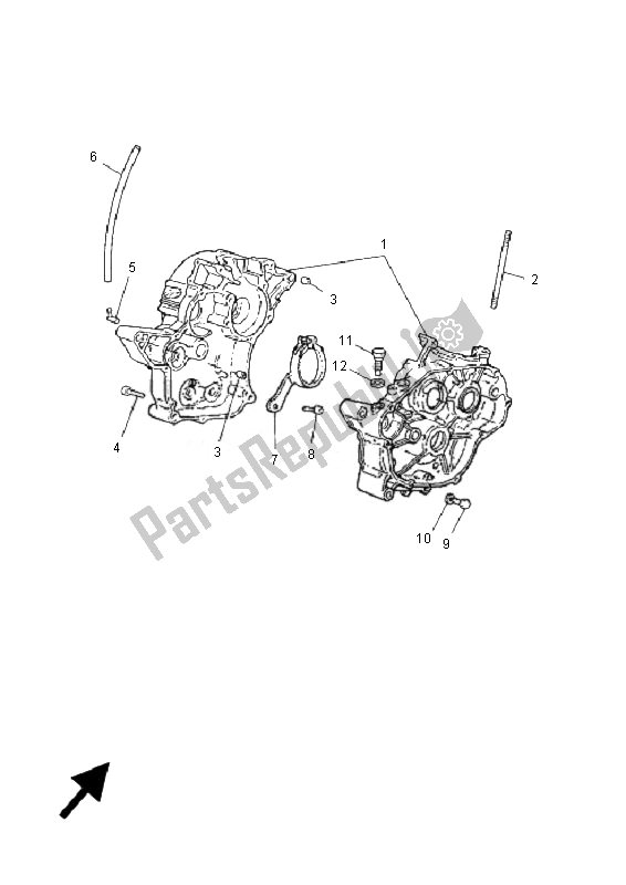 All parts for the Crankcase of the Yamaha TZR 50 2007