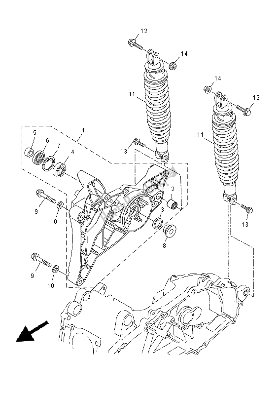 Todas las partes para Brazo Trasero Y Suspensión de Yamaha YP 400R 2015