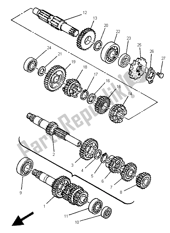 All parts for the Transmission of the Yamaha SR 125 1996