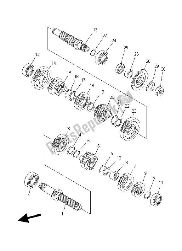 All parts for the Transmission of the Yamaha YZ 250 2006