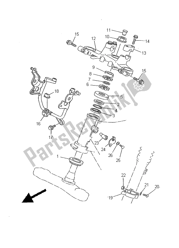 All parts for the Steering of the Yamaha TW 125 2000