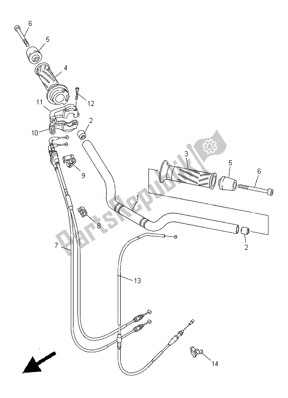 All parts for the Steering Handle & Cable of the Yamaha FZ8 S 800 2014