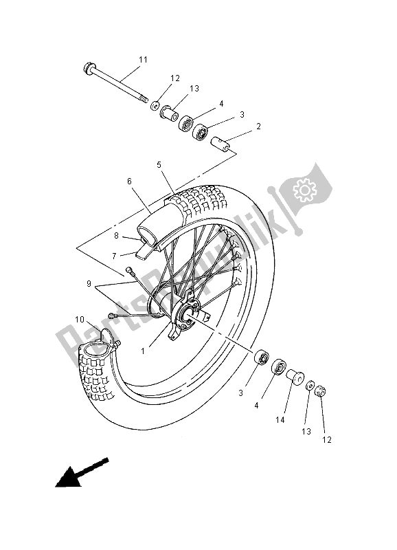 Todas as partes de Roda Da Frente do Yamaha YZ 80 SW LW 2000