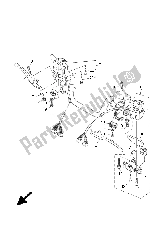 Tutte le parti per il Impugnatura Interruttore E Leva del Yamaha XP 500 T MAX 2007