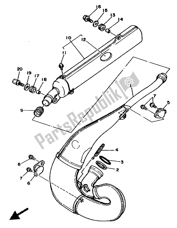 Toutes les pièces pour le échappement du Yamaha YZ 250 LC 1991