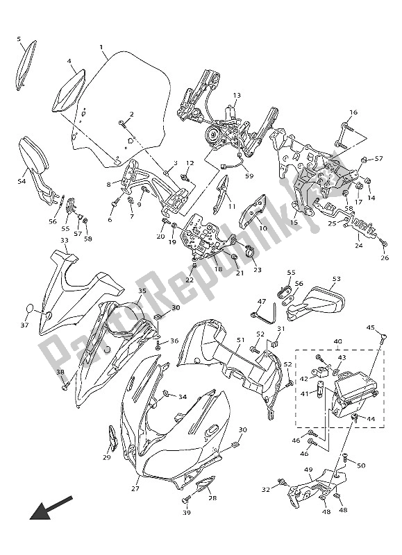 Todas las partes para Carenado 1 de Yamaha FJR 1300 AS 2016