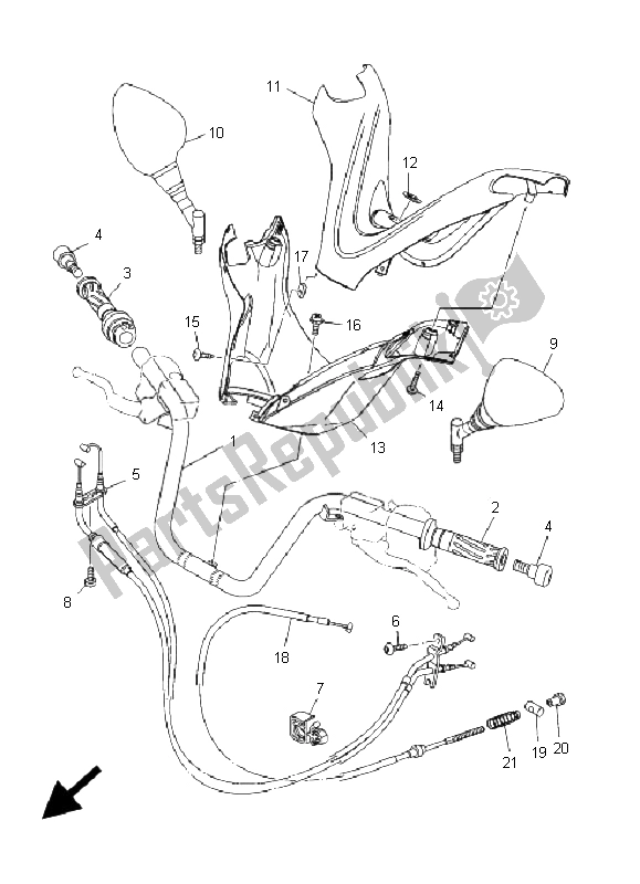 Wszystkie części do Uchwyt Kierownicy I Kabel Yamaha YP 400 Majesty 2008